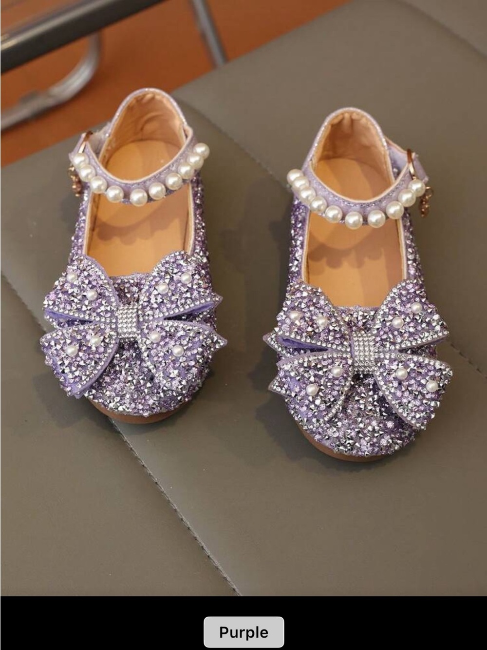 Girls Rhinestone Dress Sparkle Shoes